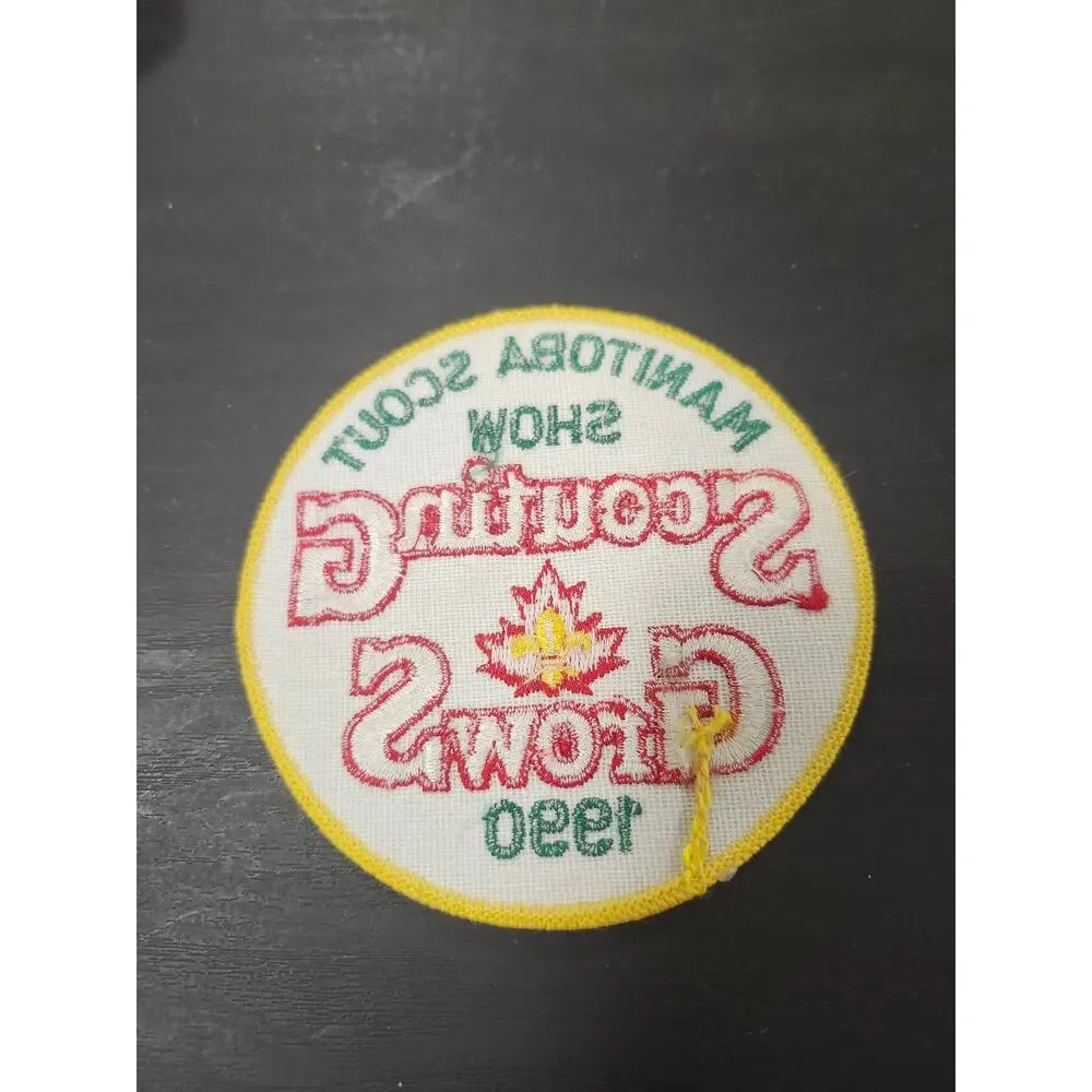 1990 Manitoba Scout Show Patch Scouting Grows Canada Scouts Vintage BSA